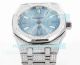 OMF Luxury Clone New Audemars Piguet Royal Oak Ultra-Thin Light Blue Dial Iced Out Watch (5)_th.jpg